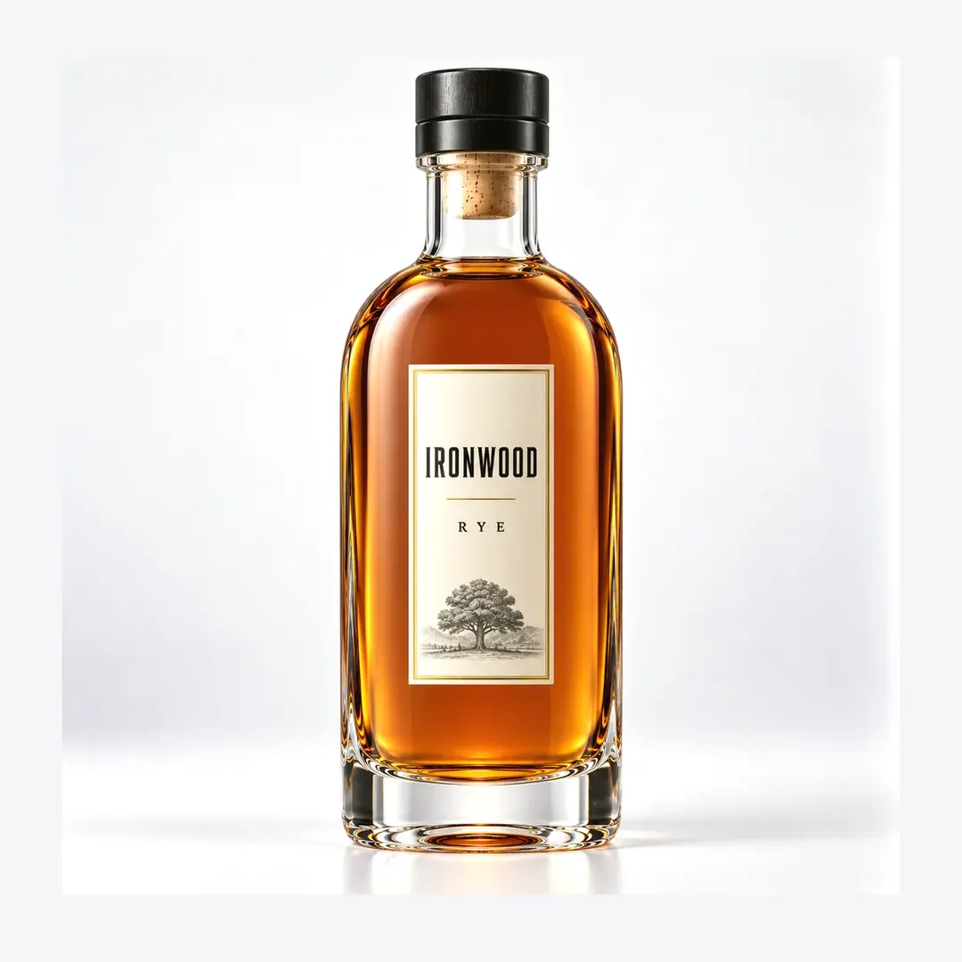 Slim Oval Flask Spirits Bottle with Heavy Base