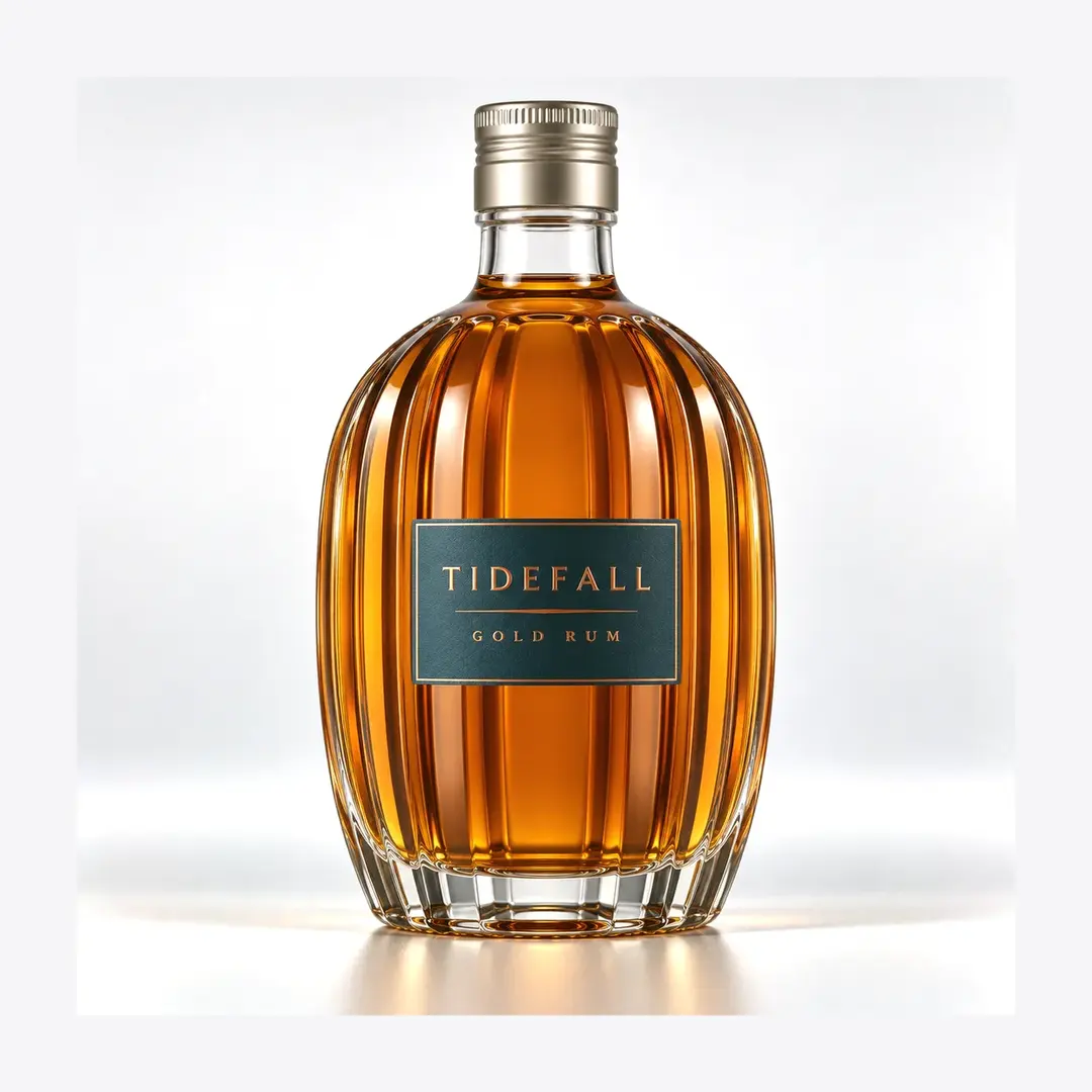 Fluted Oval Flint Bottle for High-Volume Spirits