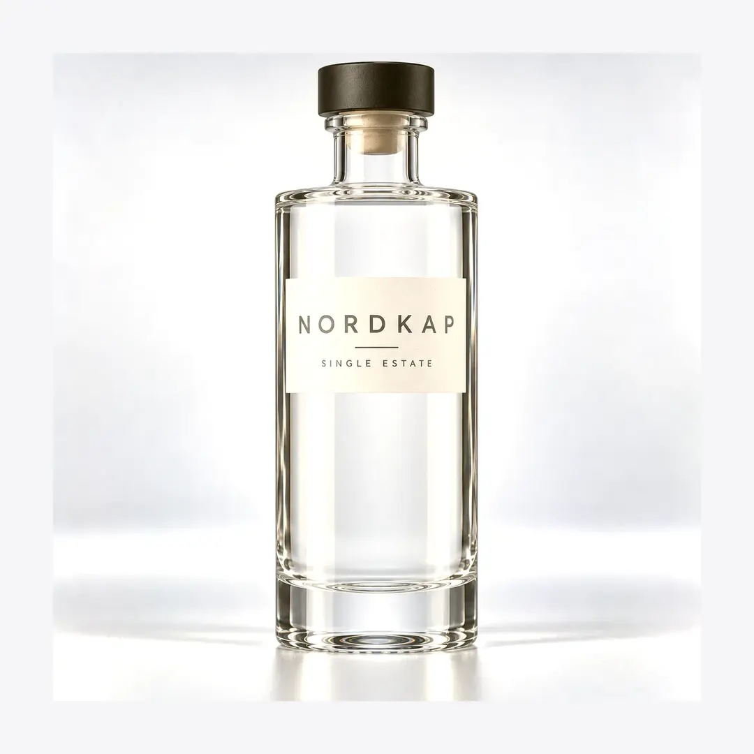 Cylinder Glass Spirits Bottle for Minimalist Vodka Brands