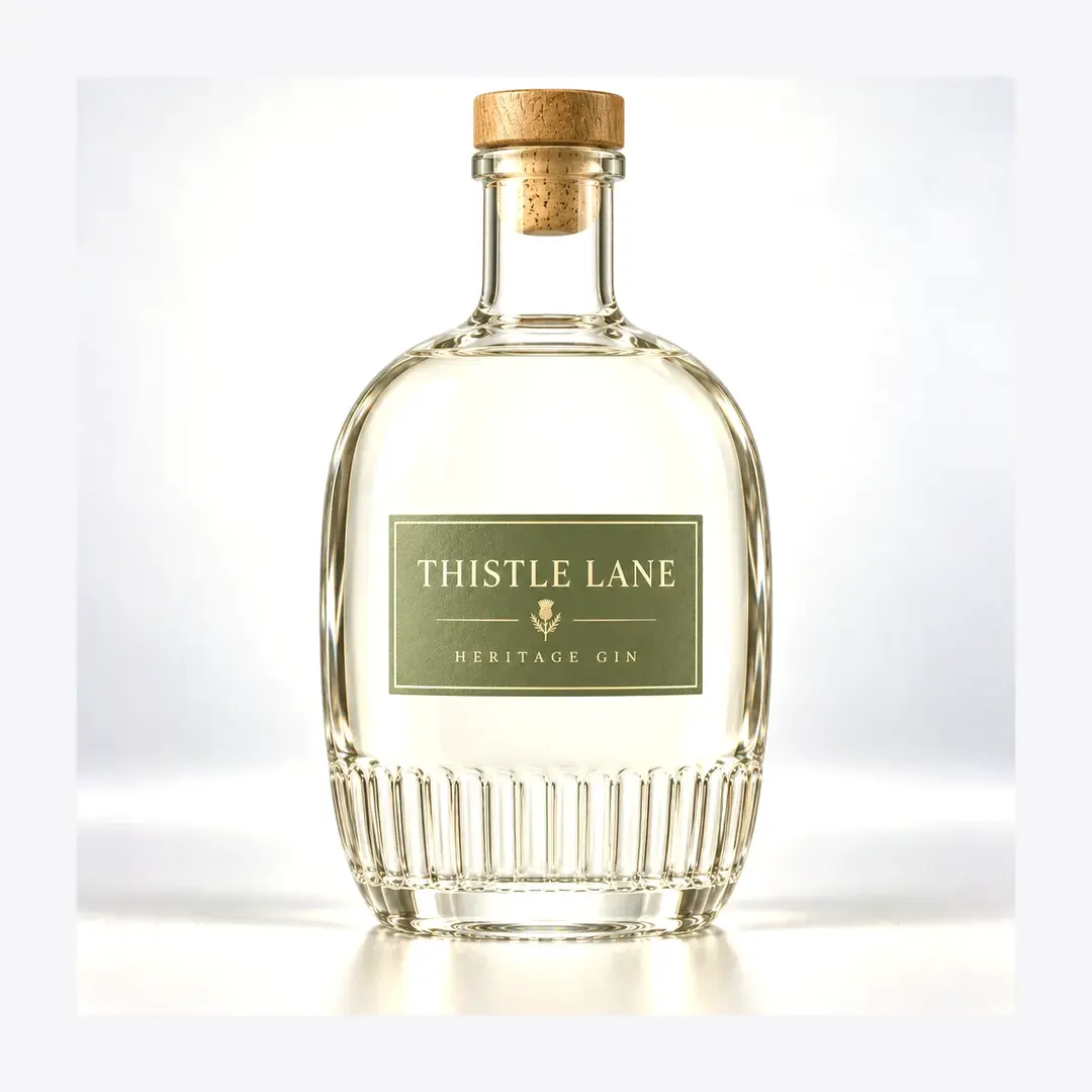Fluted-Heel Glass Spirits Flask for Heritage Whisky & Rum