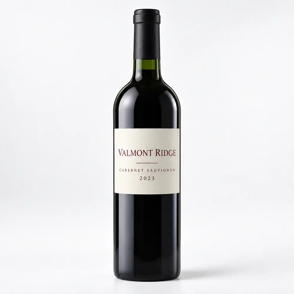 Wine Glass Bottles shown with a sample cabernet sauvignon label