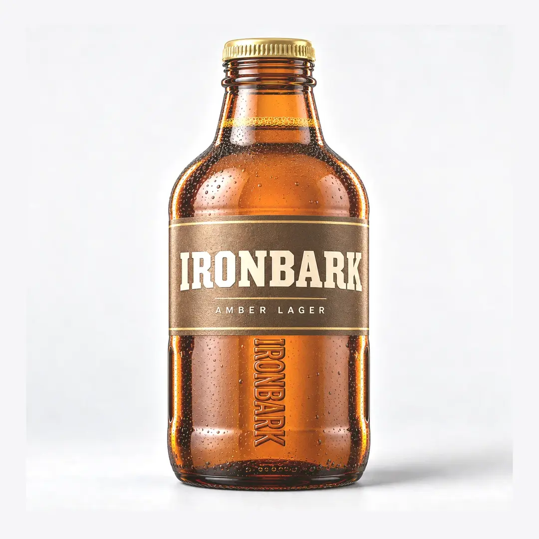 Amber Steinie Beer Bottle with Twist-Off Finish