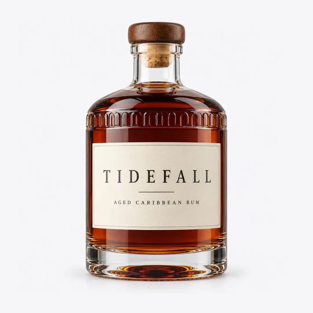 Wide-Body Flint Spirits Bottle with Natural Cork
