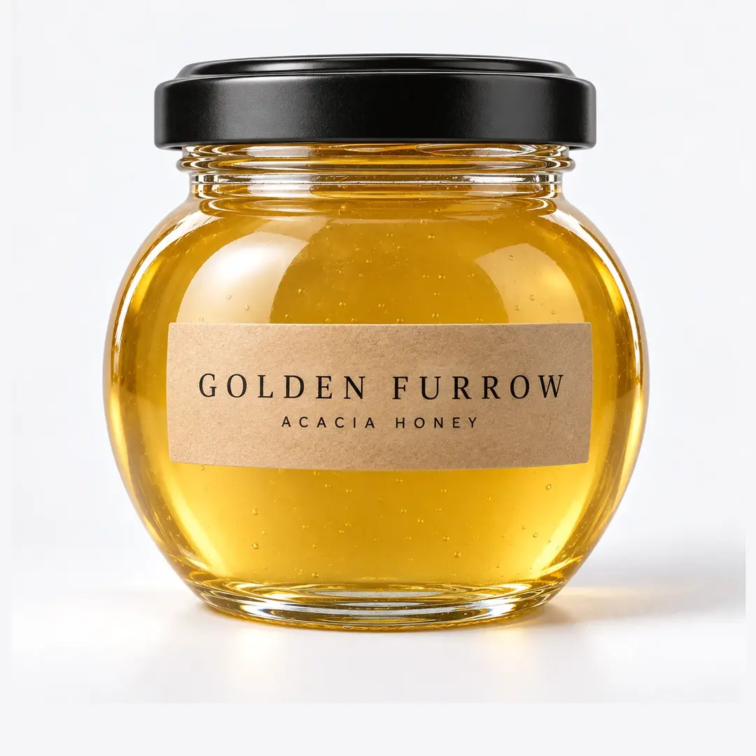 Round Globe Glass Honey Jar with Wide Lug Mouth