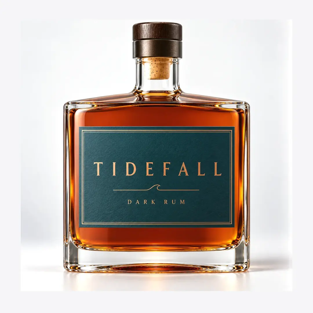 Flat Square-Shoulder Spirits Bottle for Maximum Label Area