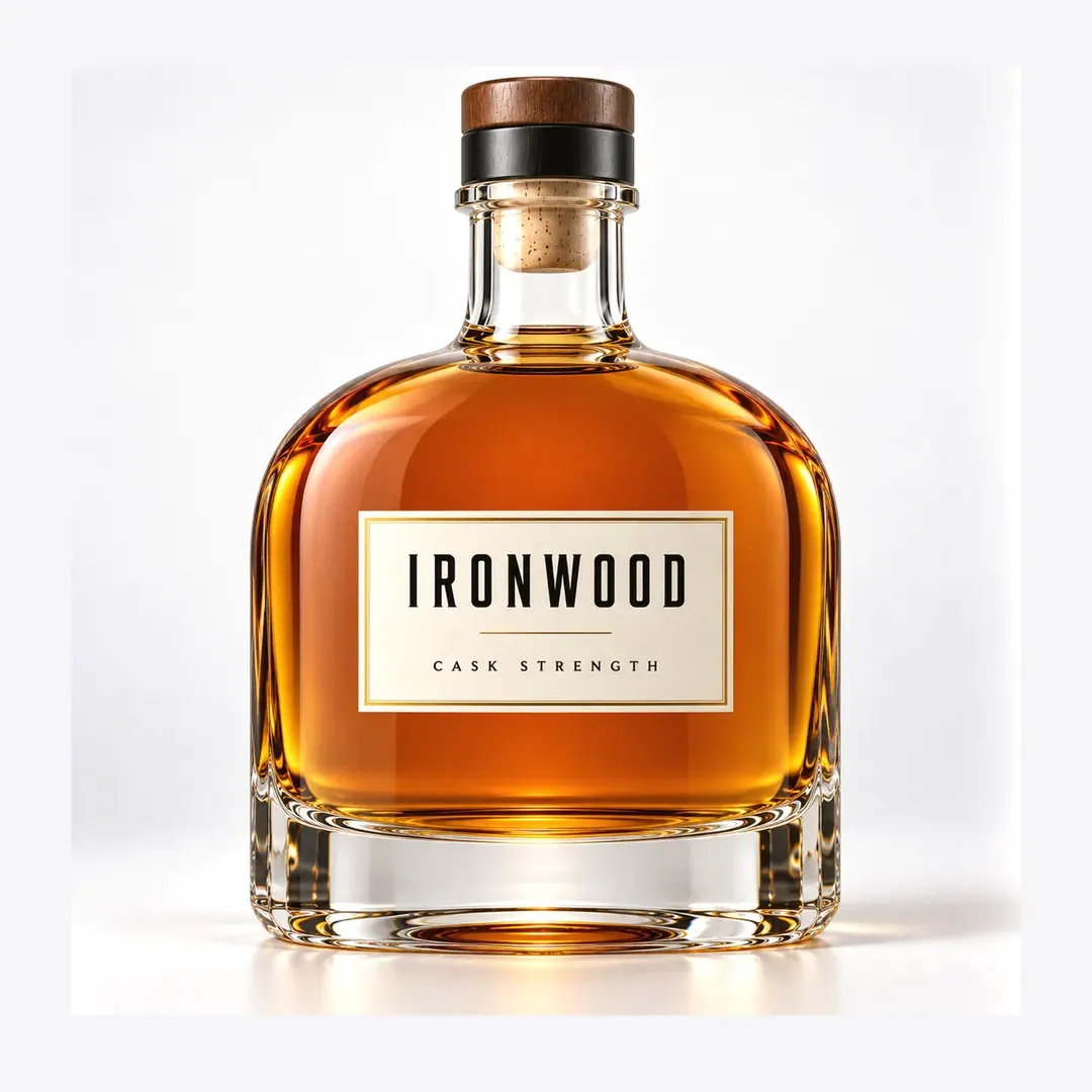 Heavy-Base Flat Spirits Bottle for XO-Level Weight