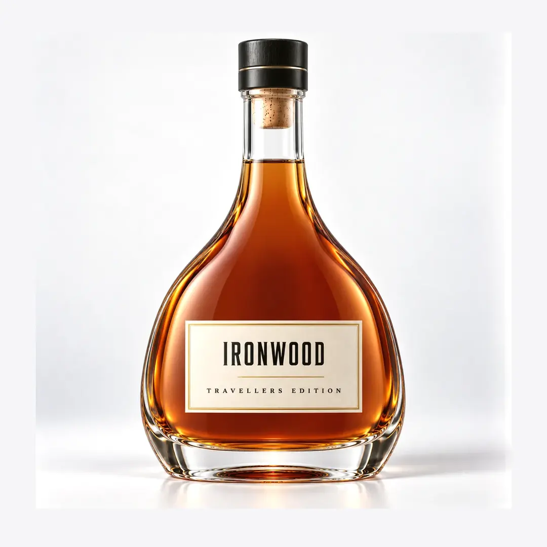 750ml Flat Glass Liquor Bottle for Travel-Retail Whisky