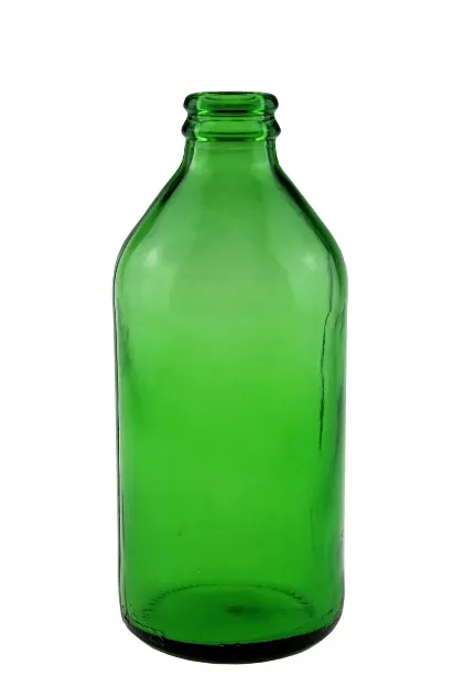 Dairy and water refillable glass bottles with swing top closures in retail display