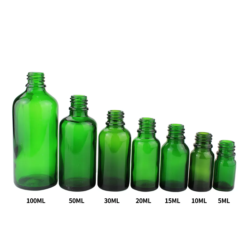 Small glass bottle size range from 5ml to 100ml covering nail polish and cosmetic formats