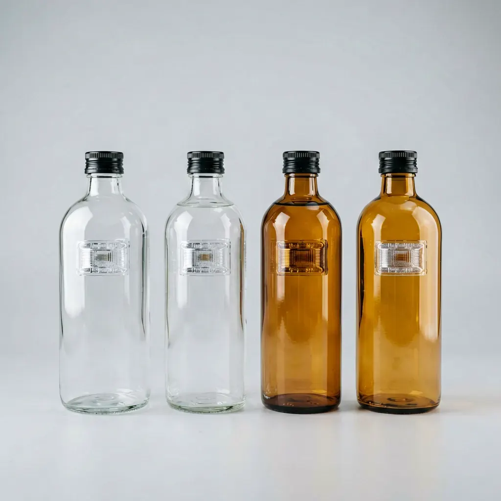 Glass Bottle Color Options: Clear, Amber
