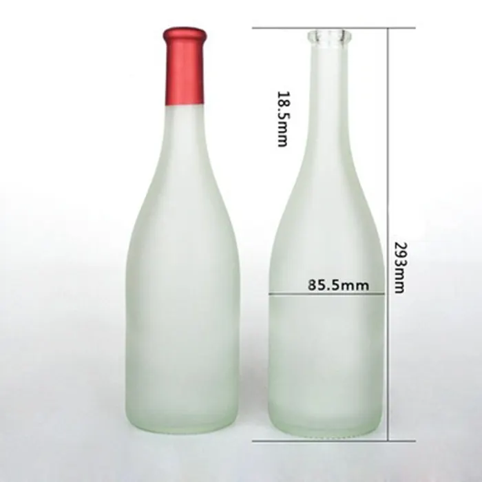 Maßzeichnung Glasflasche 293 mm Höhe 85,5 mm Durchmesser 18,5 mm Mündung — RFQ-Vorlage