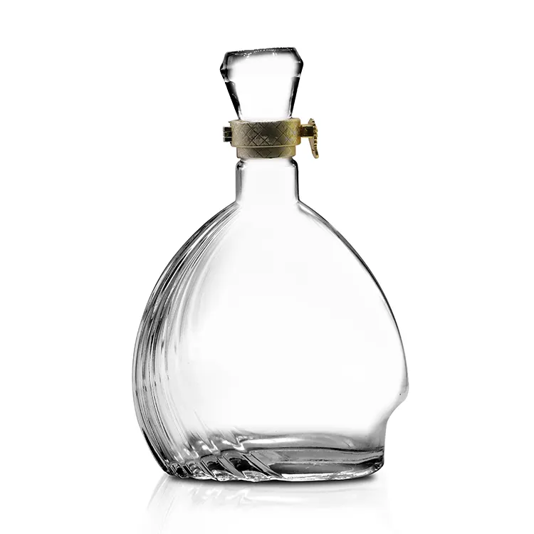 Custom 500ml liquor bottle with brand-specific profile from private mold