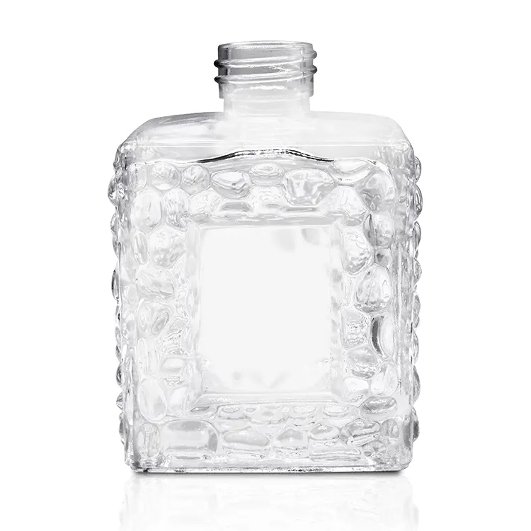 Diamond-cut custom liquor bottle 250ml for premium spirits branding