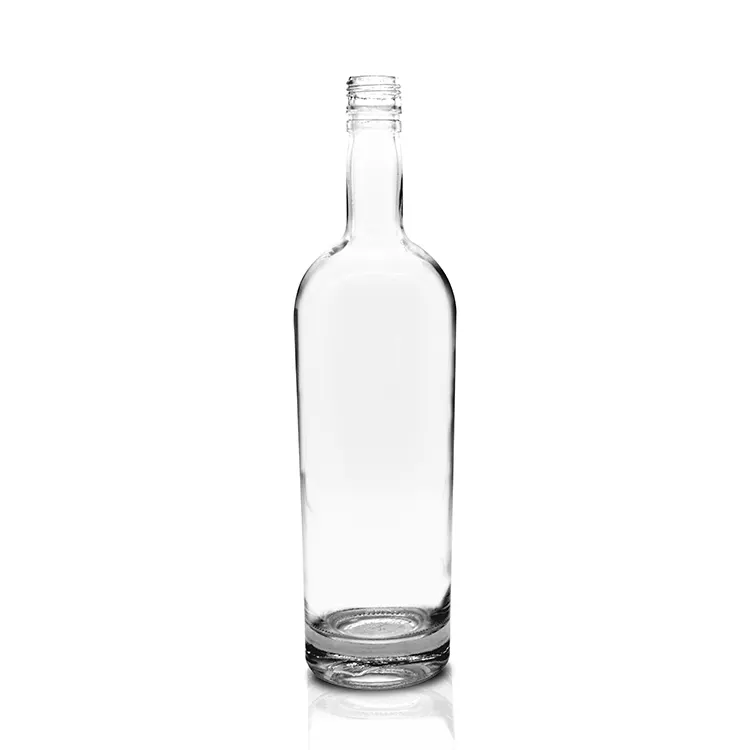Custom spirits glass bottle with bar-top stopper finish for premium liquor programs