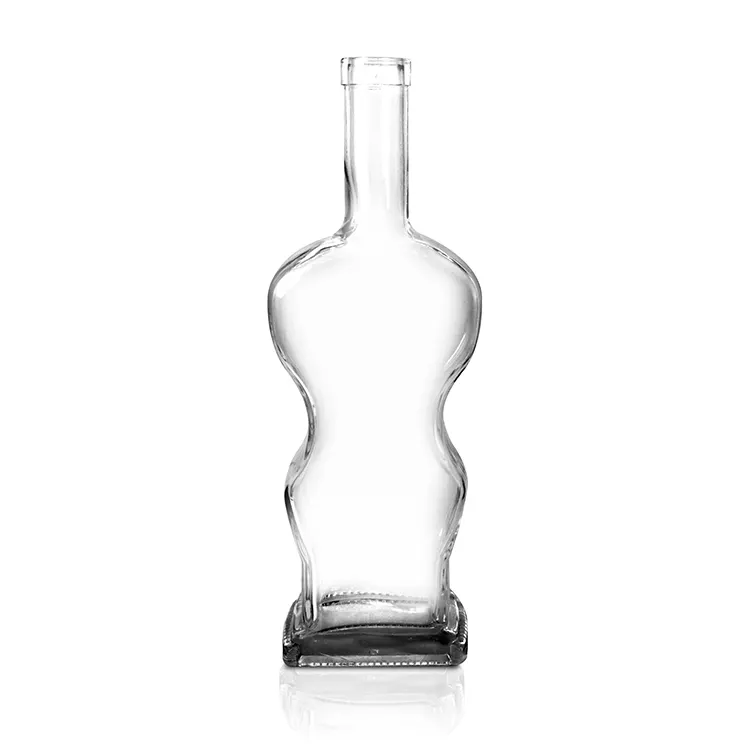 50ml crystal glass mini liquor bottle with 18/410 screw finish