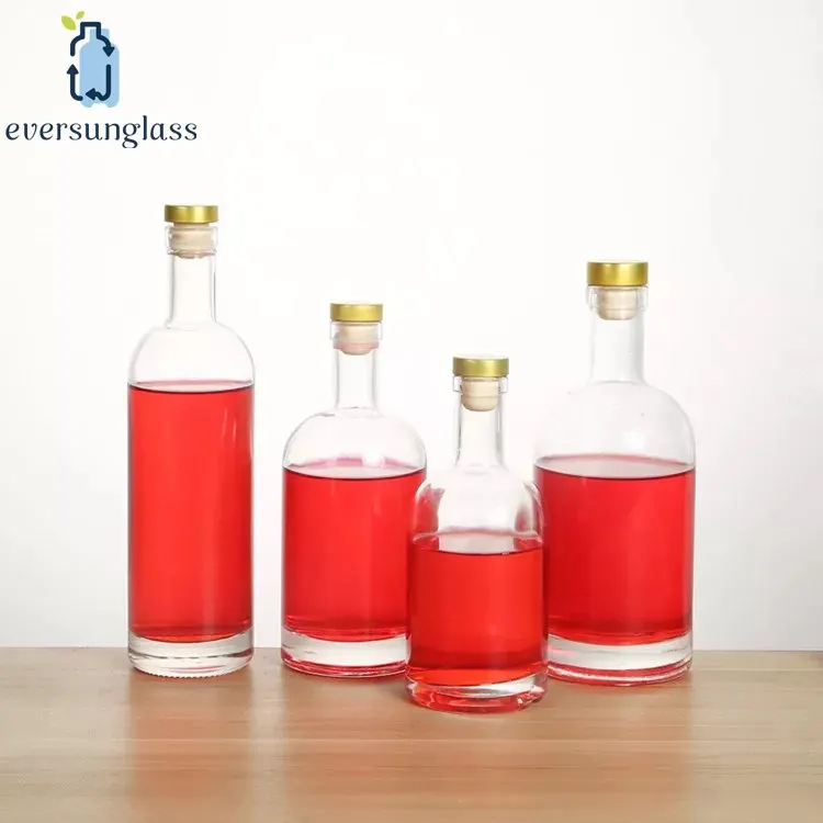 Flint high white amber and green glass alcohol bottles color comparison