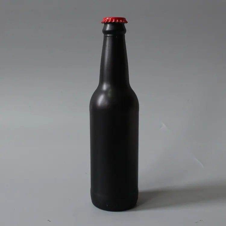 Assorted glass water bottle silhouettes from slim single serve to one liter table format