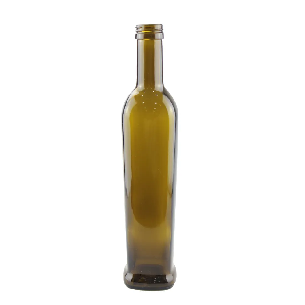 Glass olive oil bottles from the factory production line