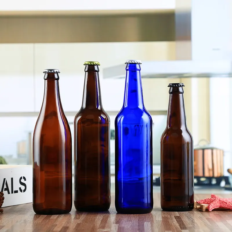Beer Glass Bottle - real photo of beer glass bottles from factory