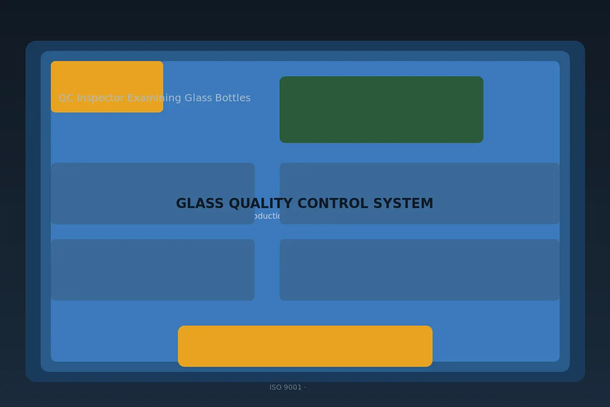 Glass bottle quality inspection station with automated defect detection cameras