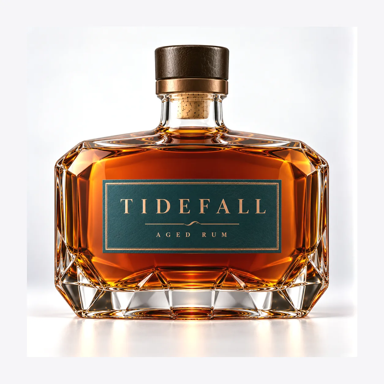 Custom liquor glass bottle production reference showing glass clarity and base quality for premium brandy bottles