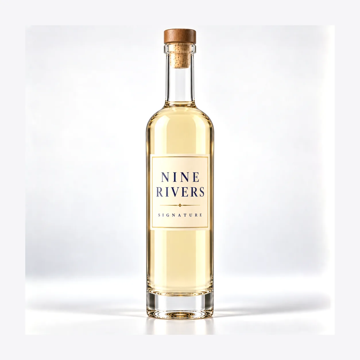 Round flint glass spirits bottle reference from the same decanter-style category