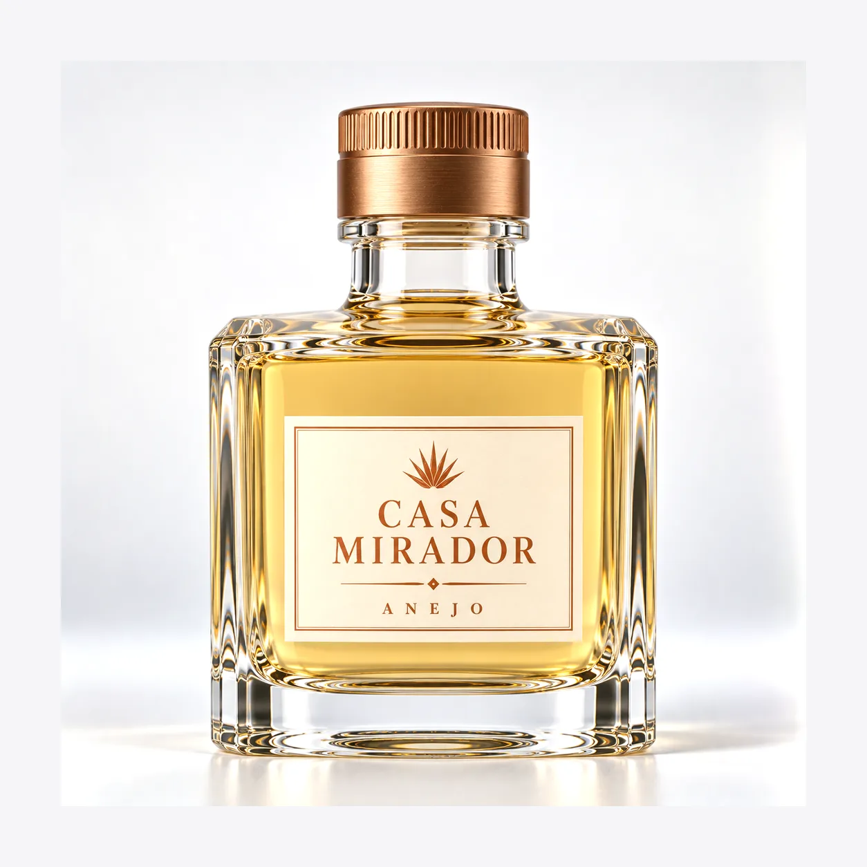 Square 375ml liquor glass bottle shown as a smaller-format companion for sampler and gift-set line extensions